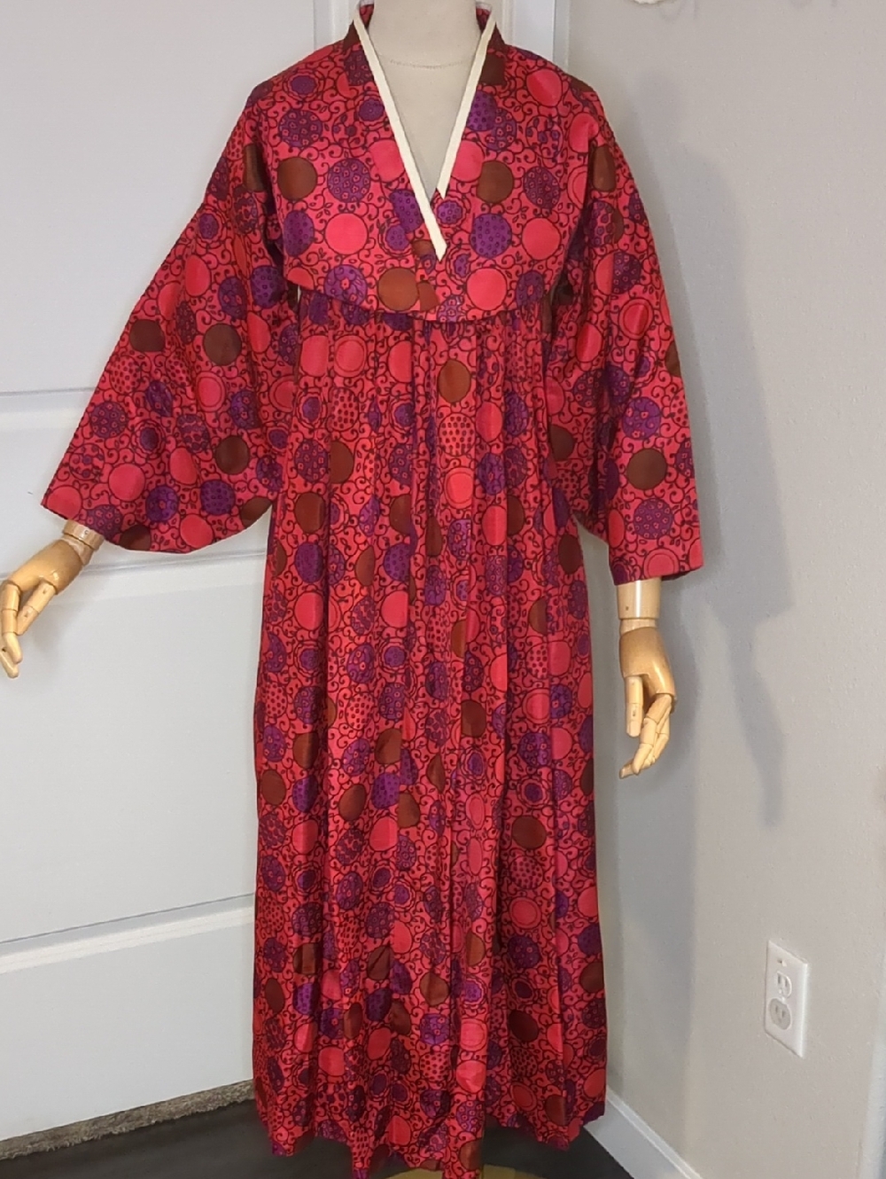 Vintage Silk Red Korean Hanbok Dress & Jacket Traditional Wear SZ S